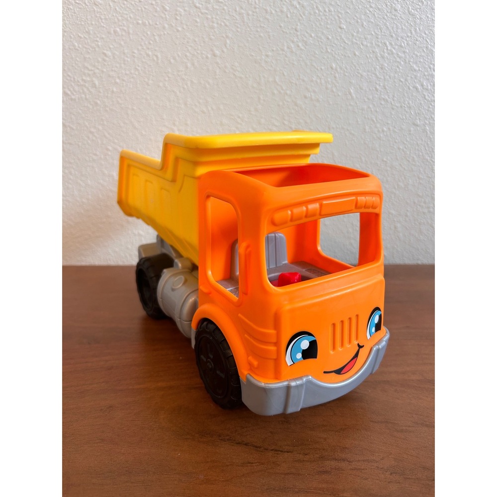 Fisher-Price Little People Dump Truck Orange‎ Yellow Construction Toy Vehicle